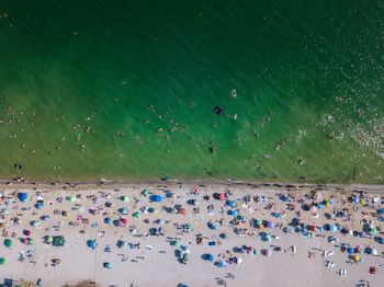 Aerial view of people at beach