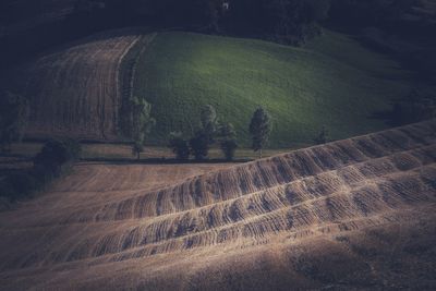 High angle view of land