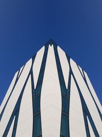 Low angle view of modern glass building against clear sky