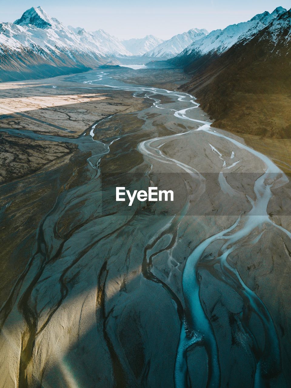 High angle view of snow covered landscape